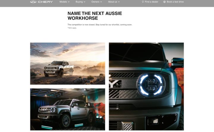 2027 Chery ute name competition