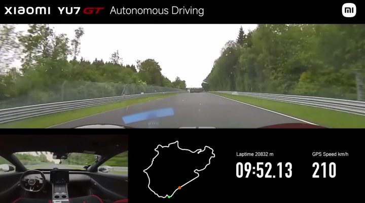 Xiaomi YU7 GT Nurburgring autonomous lap record - top speed