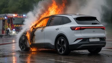 EV fires compared with ICE